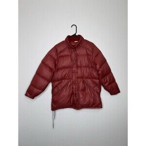 VTG Eddie Bauer Snap-Jac Jacket Men's M/L Red Goose Down Puffer Black Label Coat